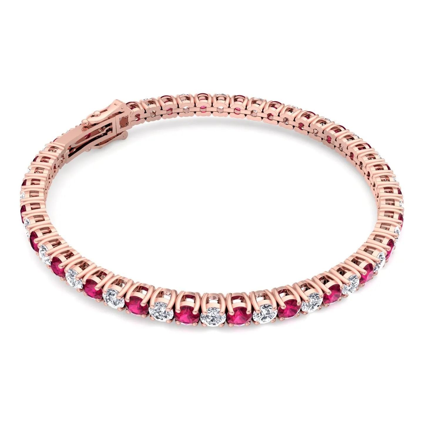 Sophie - Natural Diamond & Ruby Tennis Bracelet
