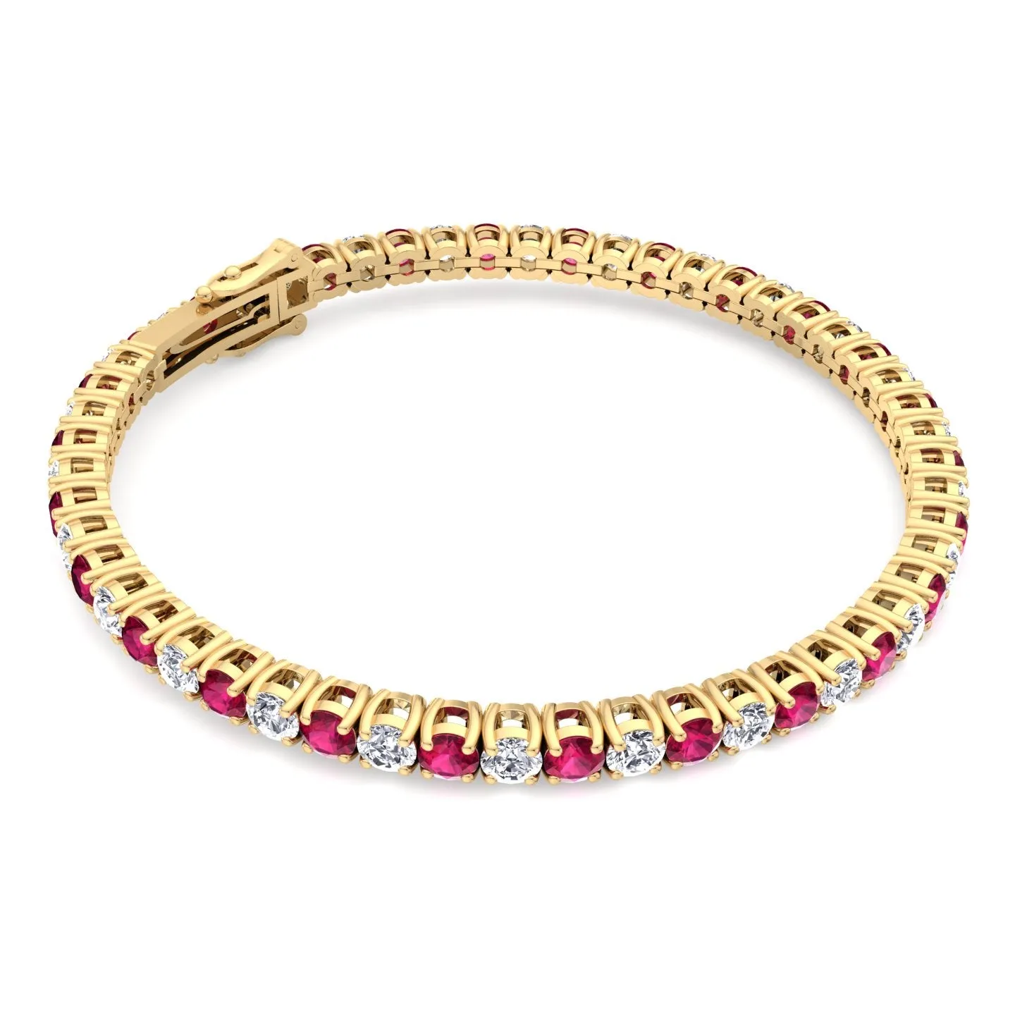 Sophie - Natural Diamond & Ruby Tennis Bracelet