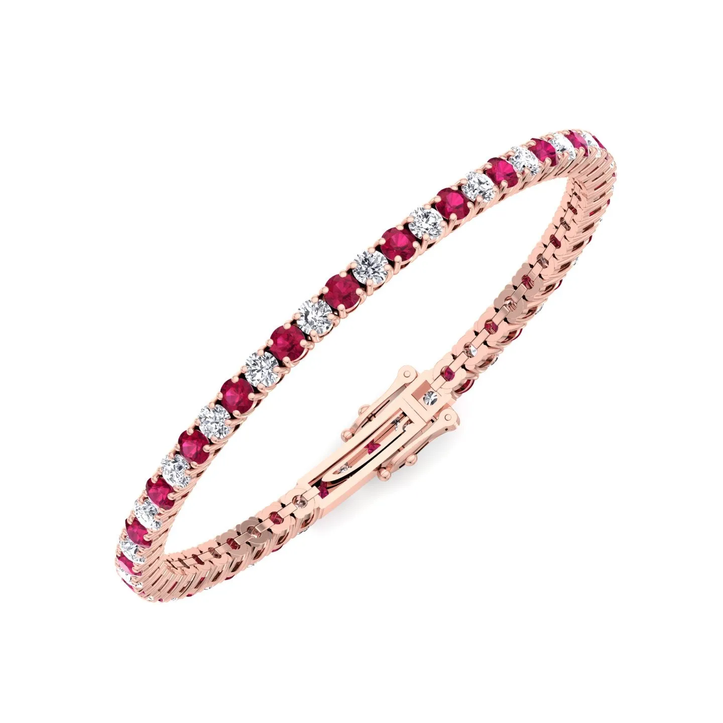 Sophie - Natural Diamond & Ruby Tennis Bracelet