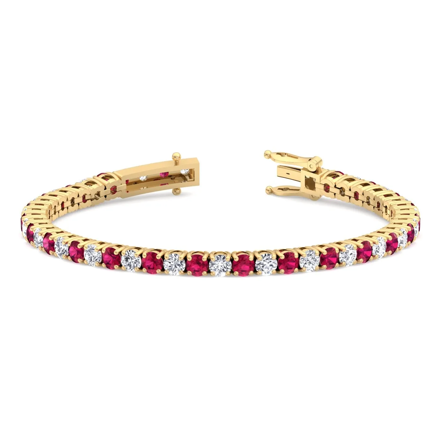Sophie - Natural Diamond & Ruby Tennis Bracelet