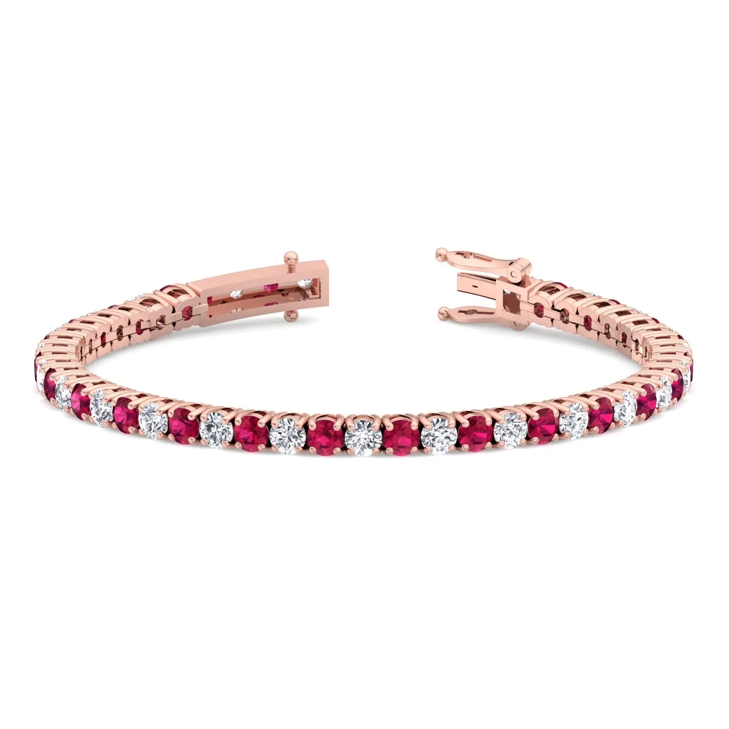 Sophie - Natural Diamond & Ruby Tennis Bracelet