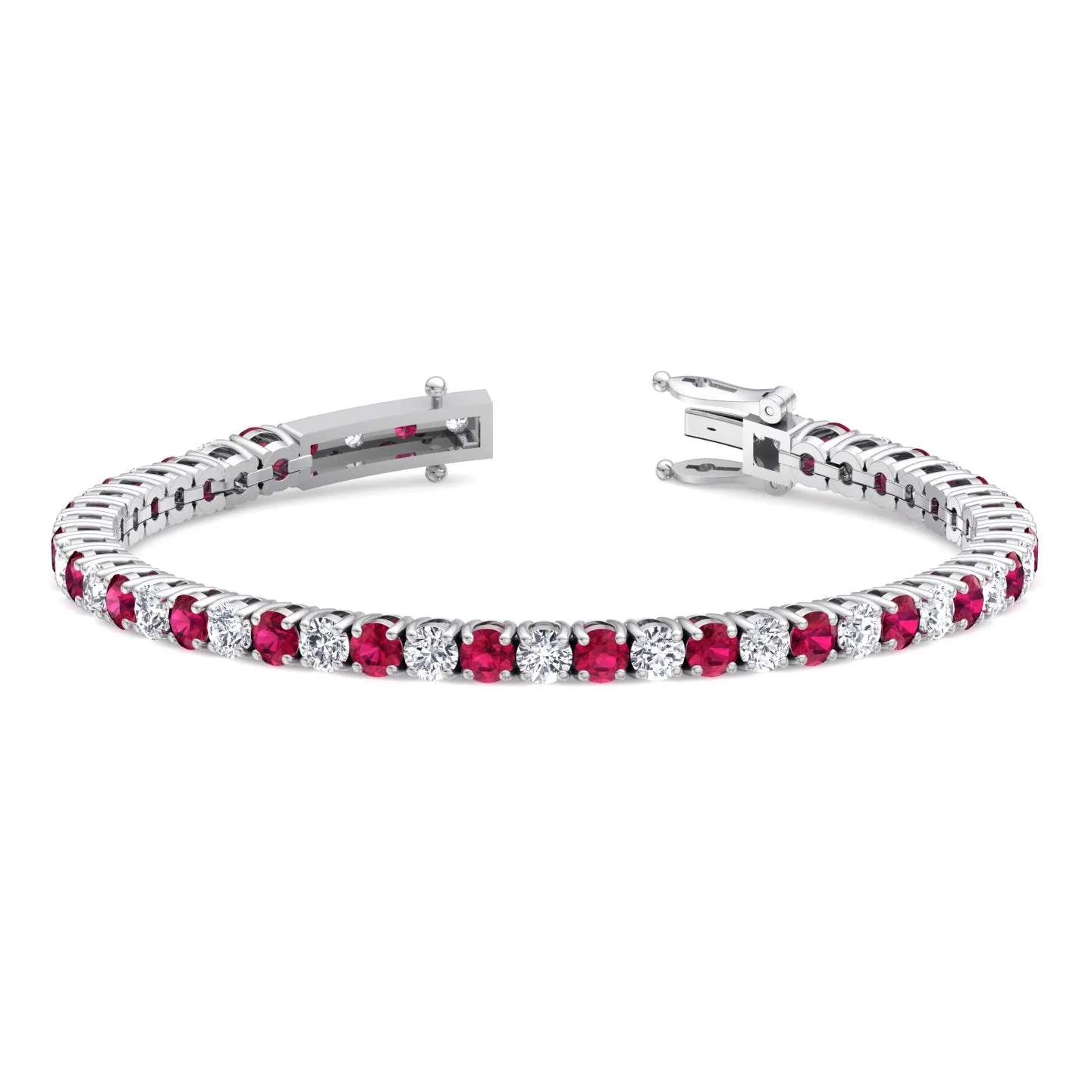 Sophie - Natural Diamond & Ruby Tennis Bracelet