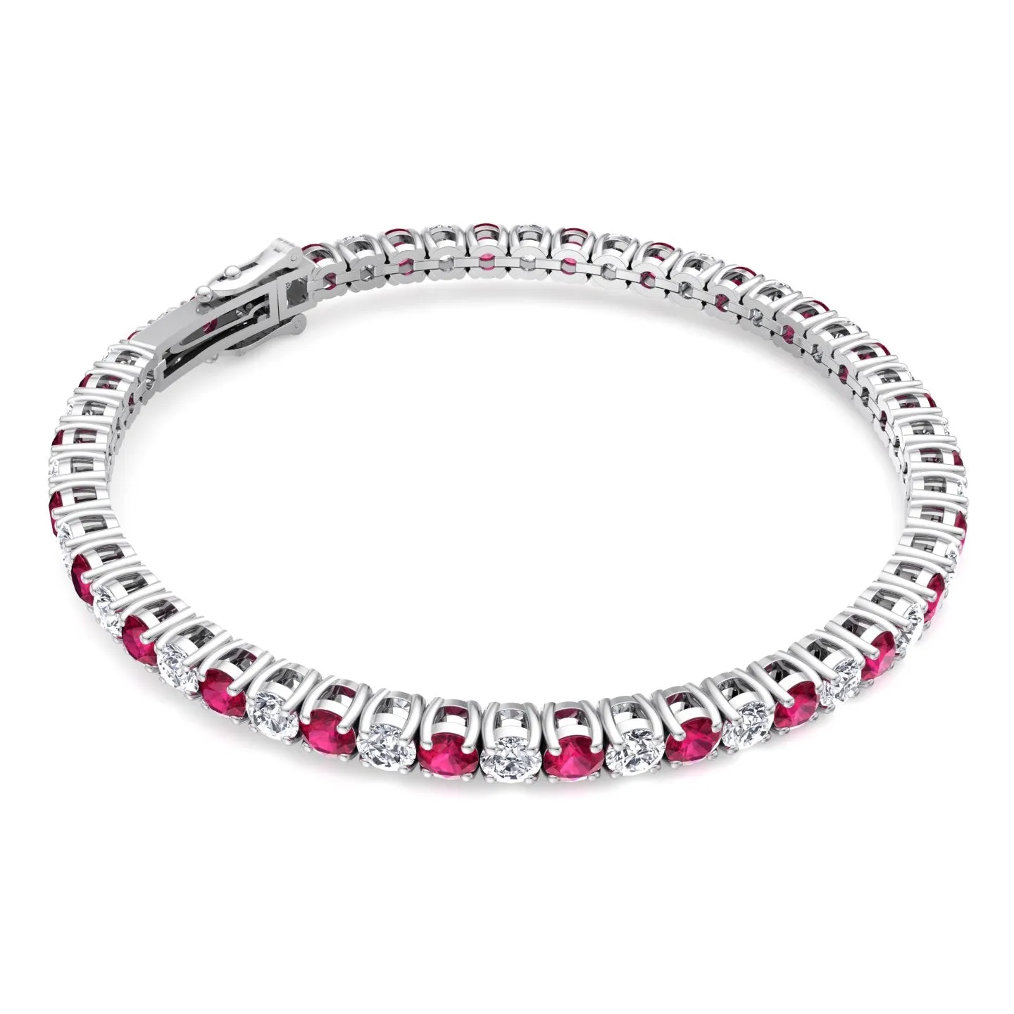 Sophie - Natural Diamond & Ruby Tennis Bracelet