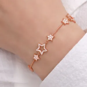 Stellar Spark Rose Gold Plated 925 Sterling Silver Bracelet