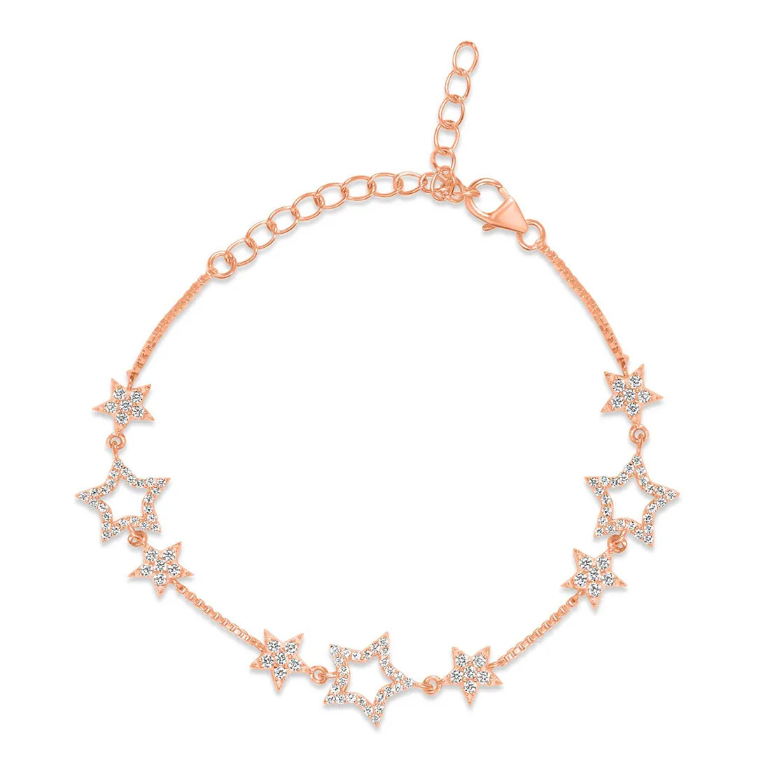 Stellar Spark Rose Gold Plated 925 Sterling Silver Bracelet