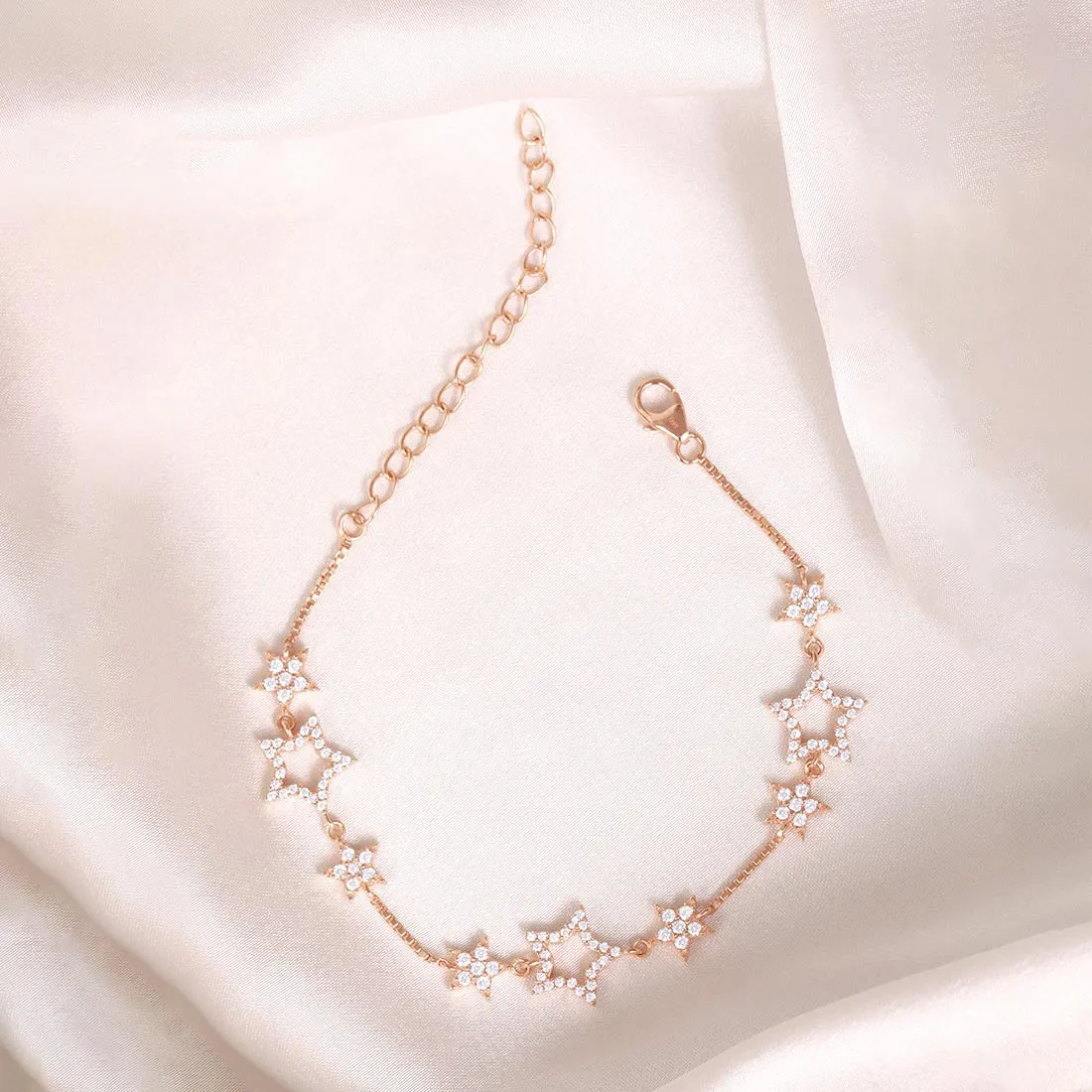 Stellar Spark Rose Gold Plated 925 Sterling Silver Bracelet