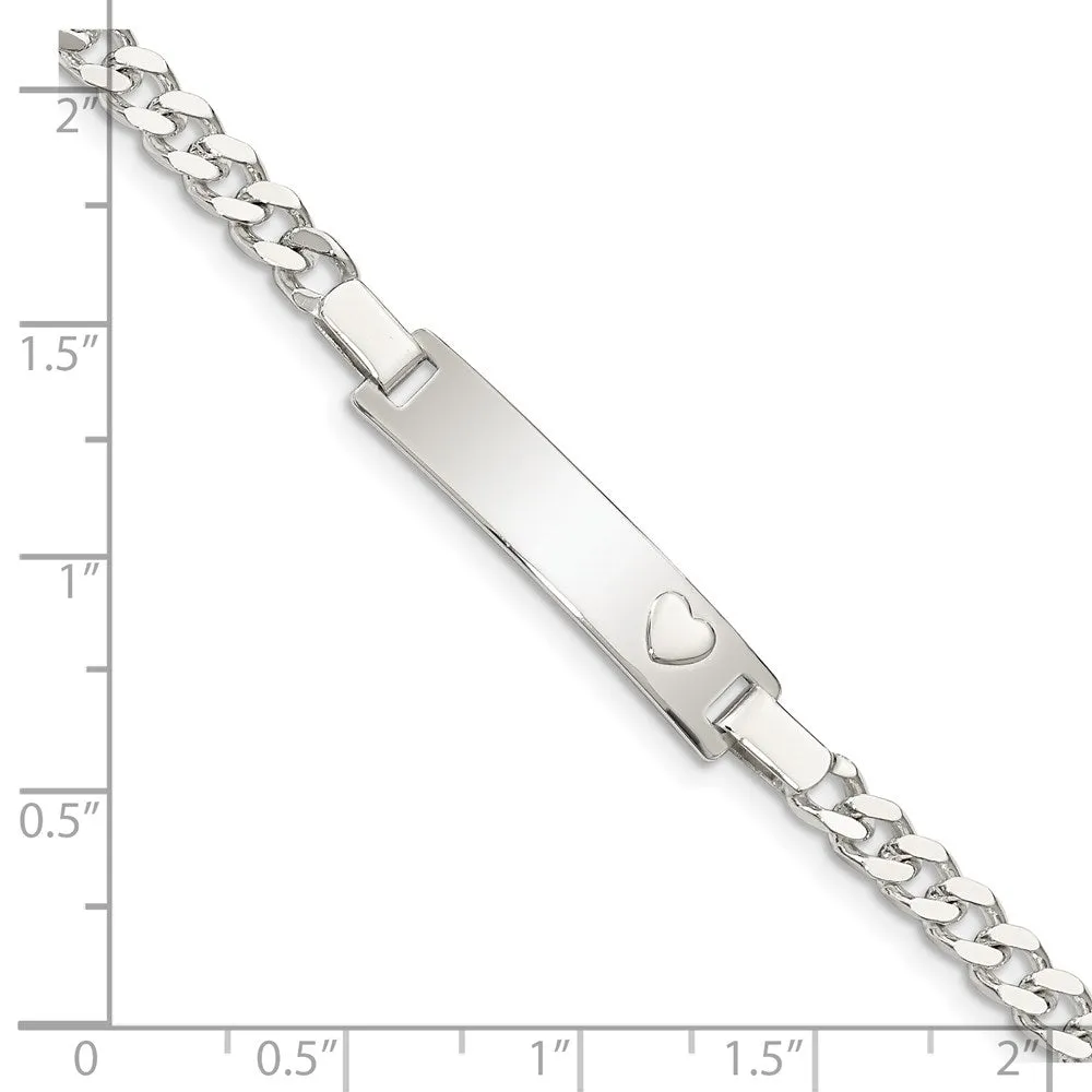 Sterling Silver 6-inch 6MM Childrens Lobster Clasp ID Bracelet