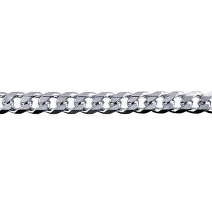 Sterling Silver Bevelled Diamond Cut Curb Chain (3.0mm Link)
