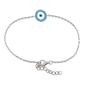 Sterling Silver Designed Evil Eye Bracelet