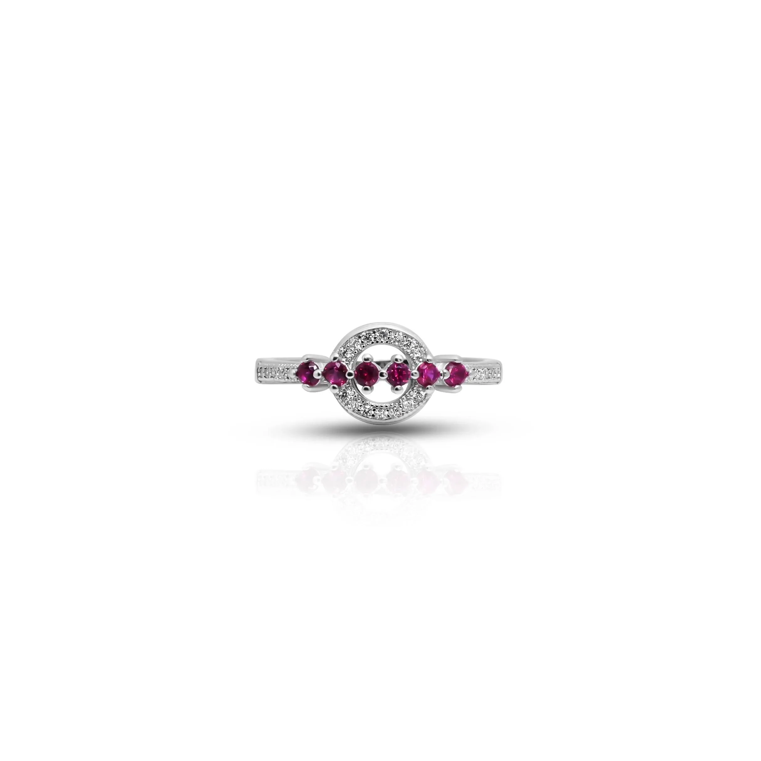 Sterling Silver "Cosmic Harmony" Pink Gems Ring for Her