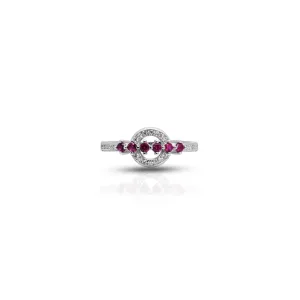 Sterling Silver "Cosmic Harmony" Pink Gems Ring for Her