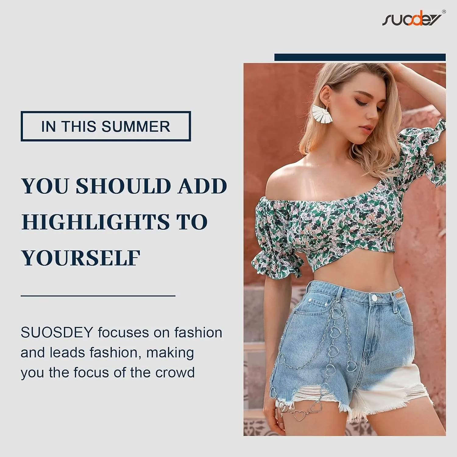 SUOSDEY Metal Chain Belt Women Belly Waist Chain Fashion Body Link Belts
