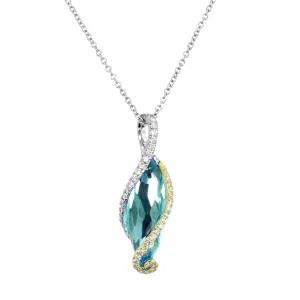 Swiss Blue Topaz & Diamond Necklace by Yael