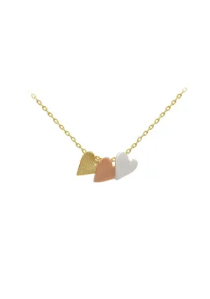 Three Tone Leaf Pend - Gold