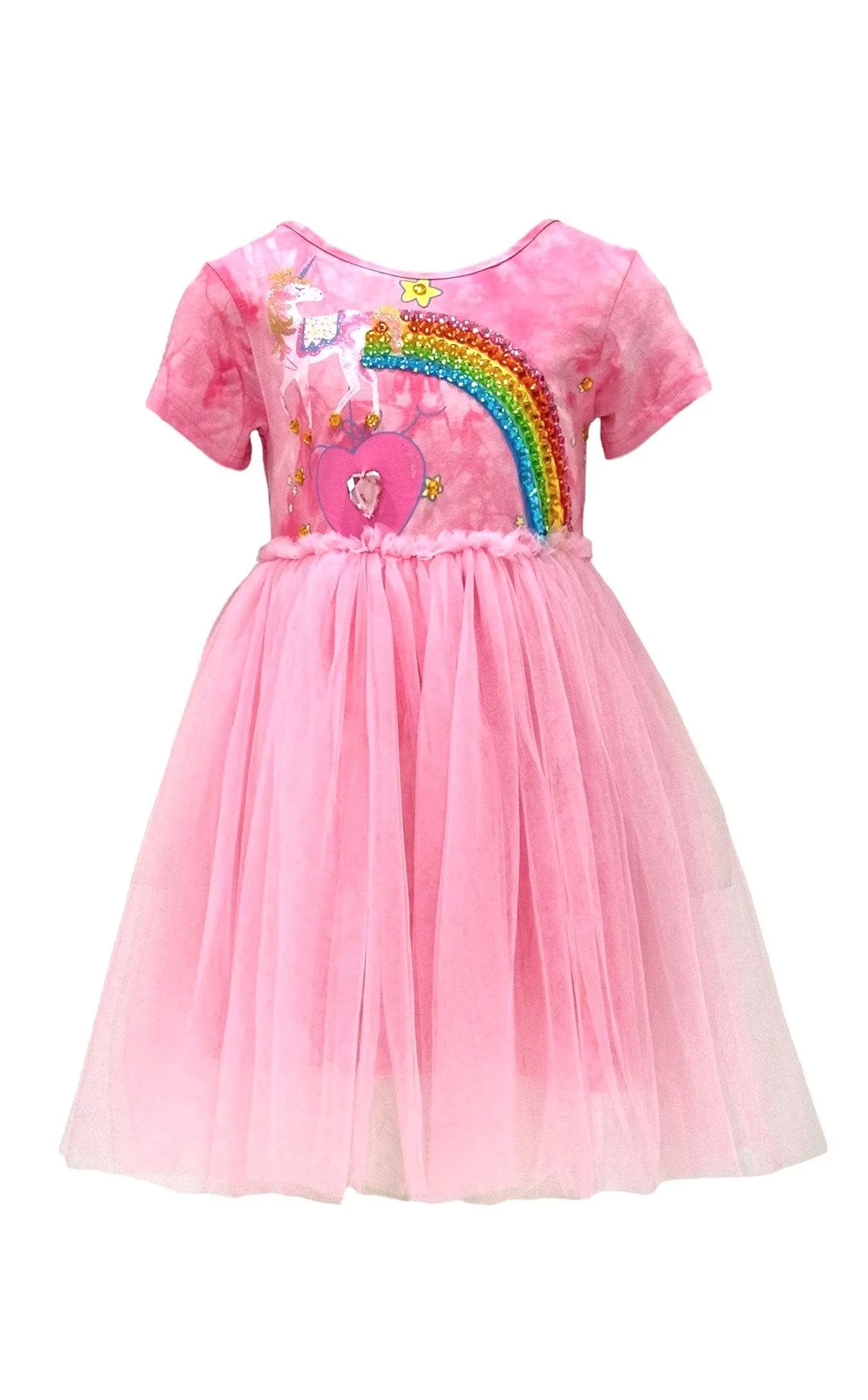 Unicorn Rainbow Gem Tie Dye Dress