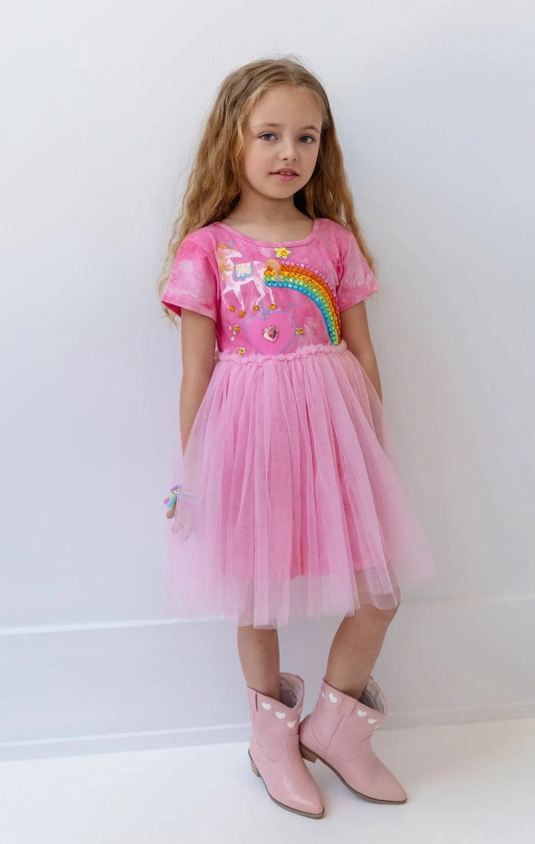 Unicorn Rainbow Gem Tie Dye Dress