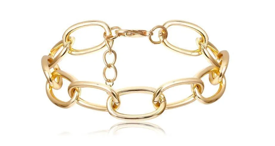 Womens Boho Thick Gold Charm Bracelets 4Pc Set Bangles