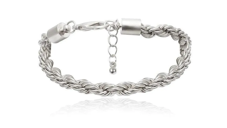 Womens Silver Boho Thick Charm Bracelets 4Pc Set Bangles