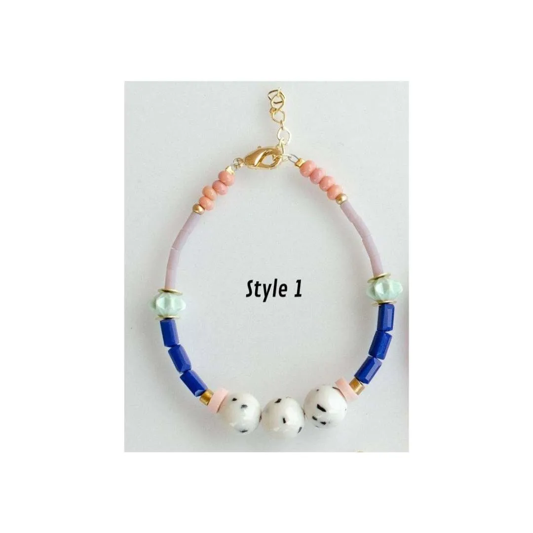 Zinnia Colorful Beaded Stacking Bracelets by Jill Makes
