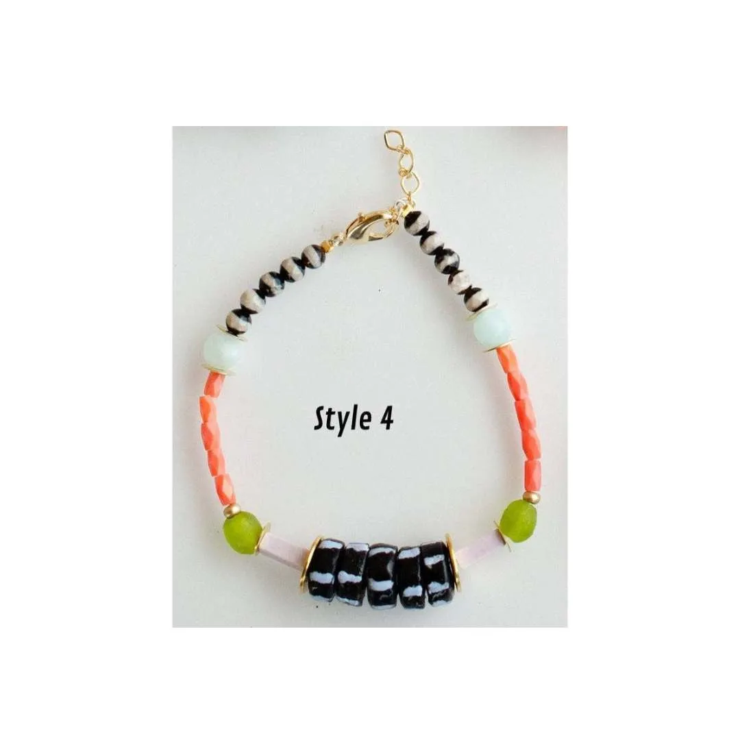 Zinnia Colorful Beaded Stacking Bracelets by Jill Makes