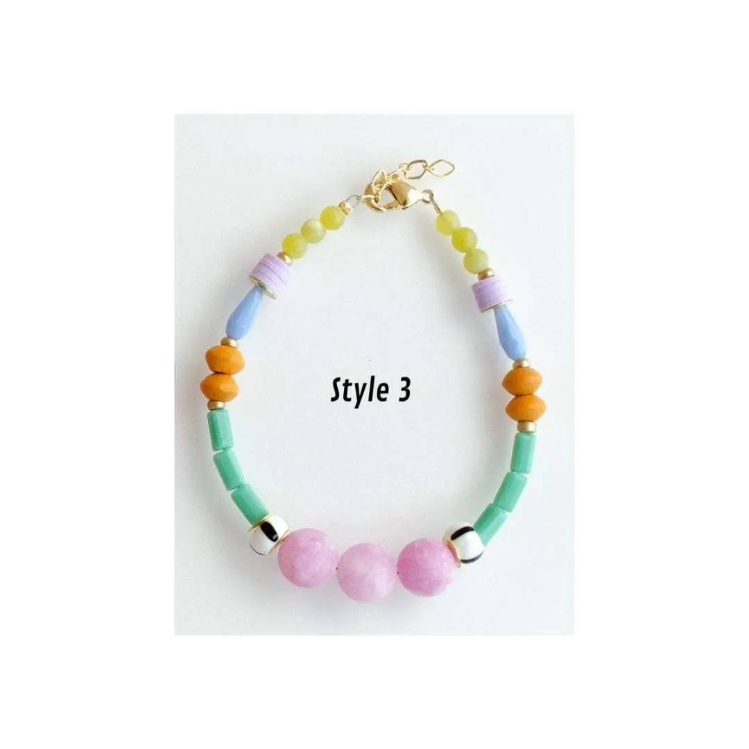 Zinnia Colorful Beaded Stacking Bracelets by Jill Makes