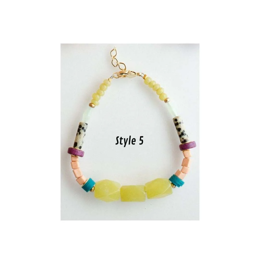 Zinnia Colorful Beaded Stacking Bracelets by Jill Makes