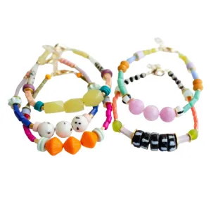 Zinnia Colorful Beaded Stacking Bracelets by Jill Makes