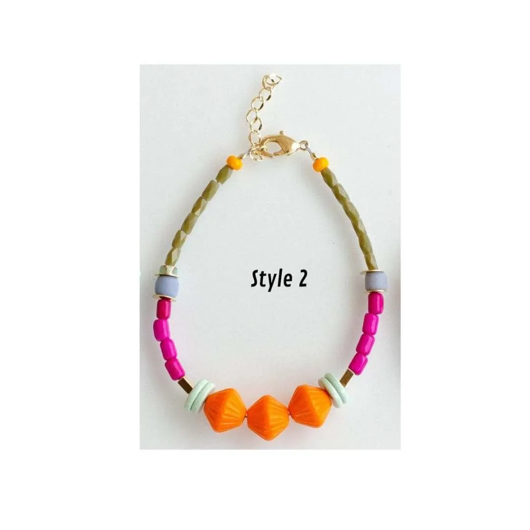 Zinnia Colorful Beaded Stacking Bracelets by Jill Makes