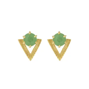 Zoe & Morgan Violet Stud Earrings - Gold Plated & Apatite